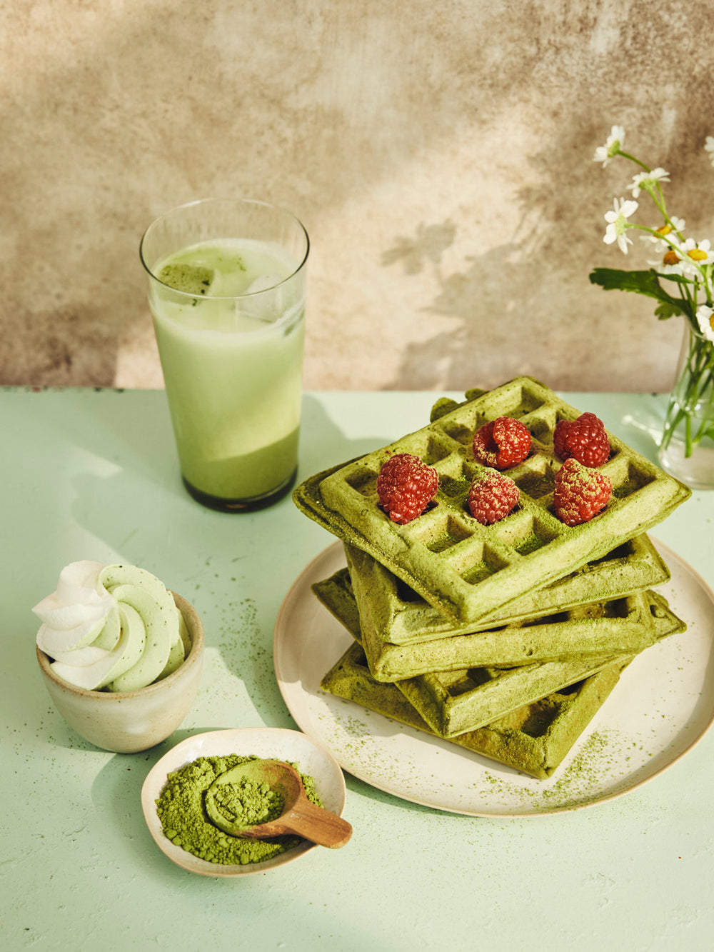 Gauffres au Matcha_ Chantilly Matcha _ Matcha Latte